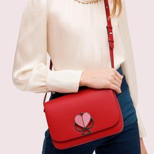 NWT Kate Spade Nicola twistlock red medium leather shoulder bag